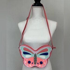 Butterfly Handbag Purse with Silver Glitter Accent on front